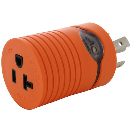 Ac Works Plug Adapter, 5-15/20R, L14-30P, 5-20P, L14-30P, 0 ft., Orange ADL1430520
